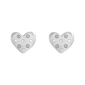 Olivia Burton Heart Studs silver Earrings with crystals 100% Authentic